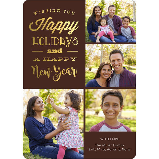 Holiday Foil Collage Photo Cards